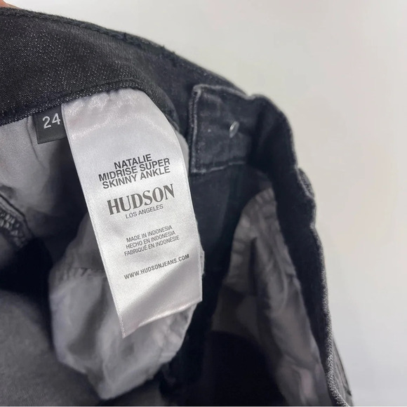 Hudson Natalie Mid Rise Super Skinny Ankle Jeans Distressed Size 24 - Picture 4 of 9